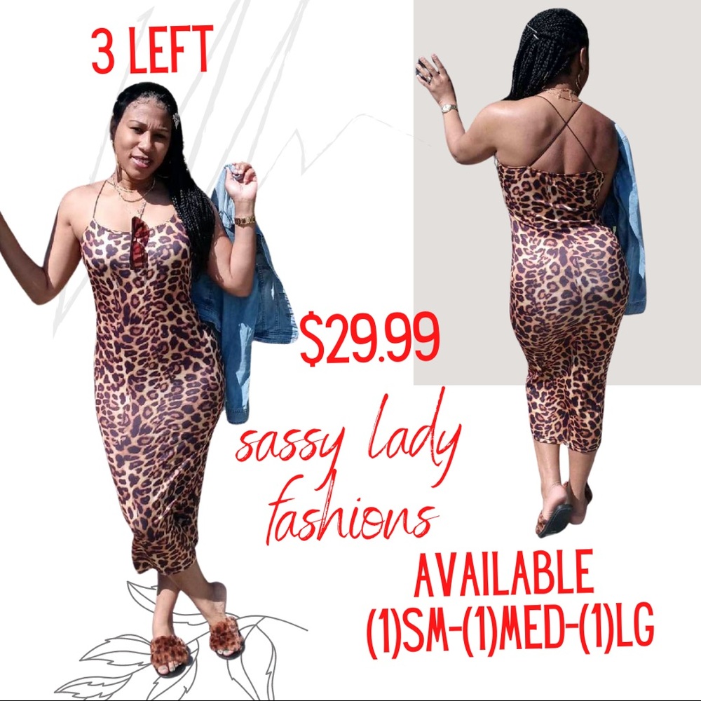 Leopard Print MIDI Dress